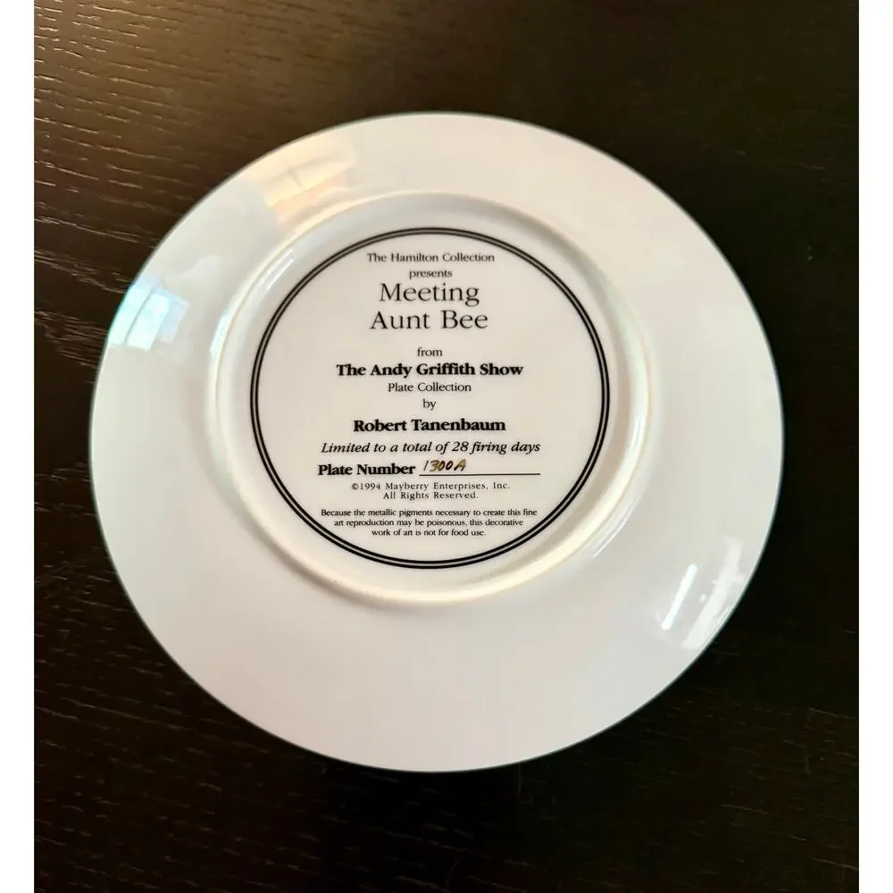 The Andy Griffith Show by HAMILTON COLLECTION “Meeting Aunt Bee” Plate